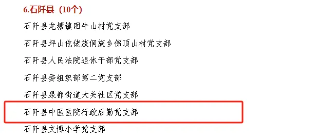 铜仁表彰“两优一先”，卫生健康系统8组织17人获殊荣！我院1支部、1人榜上有名！